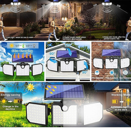 230 LED Solar Lights Outdoor 260LM Waterproof Motion Sensor Security Wall Lamp.
