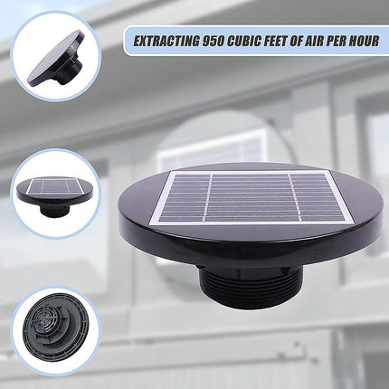 Solar Powered Roof Fan Ventilator Loft Vent for Boat RV Greenhouse Shed Caravan.