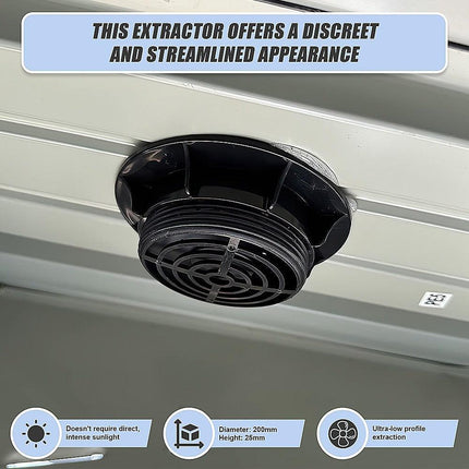Solar Powered Roof Fan Ventilator Loft Vent for Boat RV Greenhouse Shed Caravan.