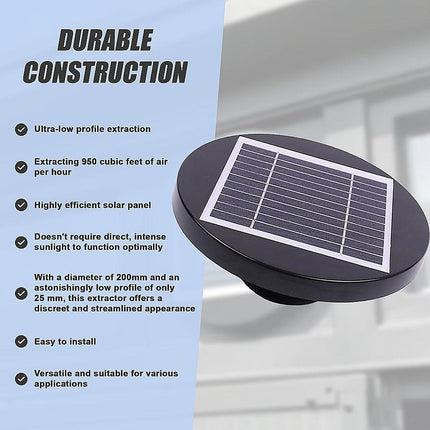 Solar Powered Roof Fan Ventilator Loft Vent for Boat RV Greenhouse Shed Caravan.