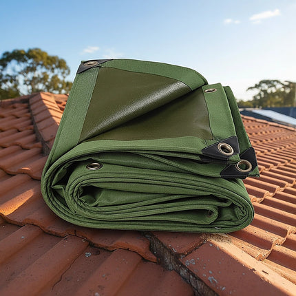3x4M Army Heavy Duty Waterproof Canvas Tarp Tarpaulin Sun Blocked Dustproof.