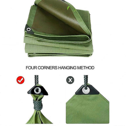 3x4M Army Heavy Duty Waterproof Canvas Tarp Tarpaulin Sun Blocked Dustproof.