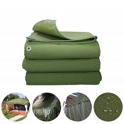 3x4M Army Heavy Duty Waterproof Canvas Tarp Tarpaulin Sun Blocked Dustproof.