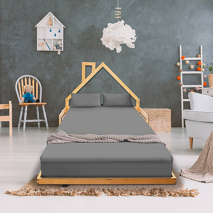 Pine Wood Floor Bed House Frame for Kids and Toddlers.