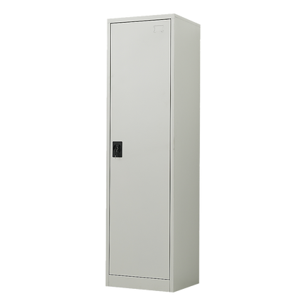 Single-Door Metal Tall Cabinet Shelf Storage for Home Office Gym.