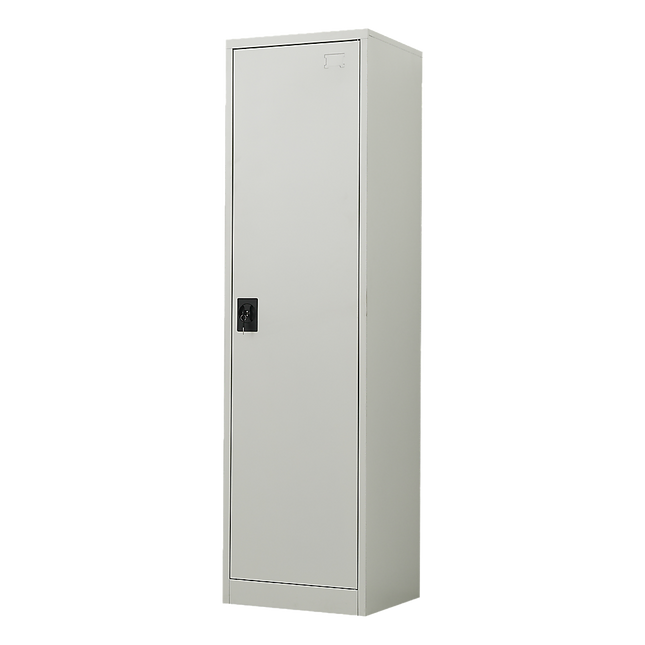 Single-Door Metal Tall Cabinet Shelf Storage for Home Office Gym.