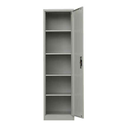 Single-Door Metal Tall Cabinet Shelf Storage for Home Office Gym.