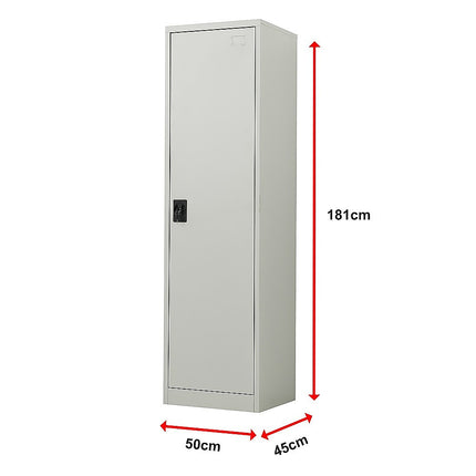 Single-Door Metal Tall Cabinet Shelf Storage for Home Office Gym.