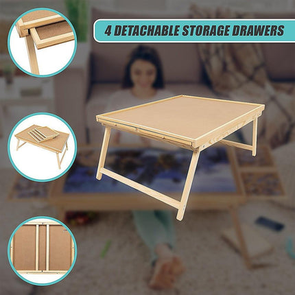 1500 Piece Wooden Jigsaw Puzzle Table – 67x87cm Puzzle Board with Folding Legs.