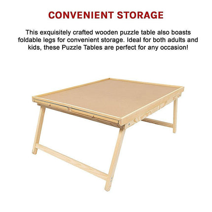 1500 Piece Wooden Jigsaw Puzzle Table – 67x87cm Puzzle Board with Folding Legs.