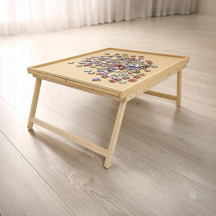 1500 Piece Wooden Jigsaw Puzzle Table – 67x87cm Puzzle Board with Folding Legs.