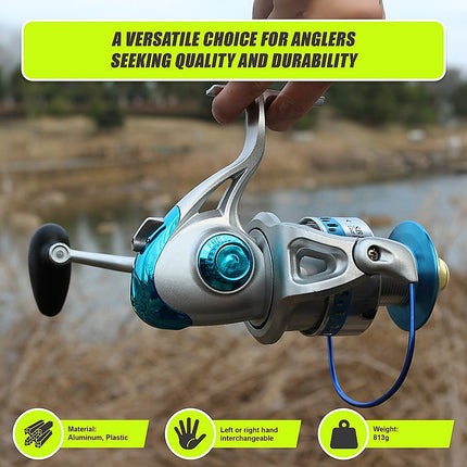 High Speed Saltwater Metal Spinning Fishing Reel Large Sea Fishing Reels.