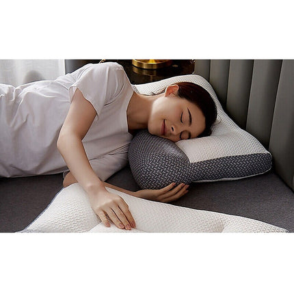 Cervical Ergonomic Pillow Soy Bean Contour Orthopedic Bed Neck Pain Washable.