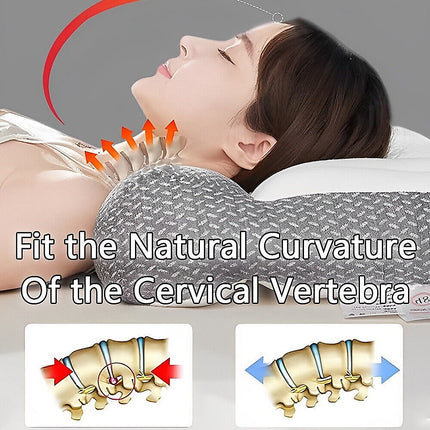 Cervical Ergonomic Pillow Soy Bean Contour Orthopedic Bed Neck Pain Washable.