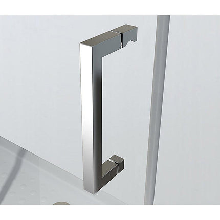 Adjustable 1300x800mm Single Door Corner Sliding Glass Shower Screen in Chrome.