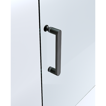 150mm Adjustable (1850x920mm) Single Door Corner Sliding Glass Shower Screen in Black.