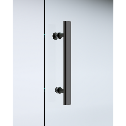 150mm Adjustable (1850x800mm) Single Door Corner Sliding Glass Shower Screen in Black.