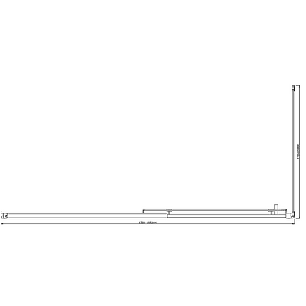 150mm Adjustable (1850x800mm) Single Door Corner Sliding Glass Shower Screen in Black.