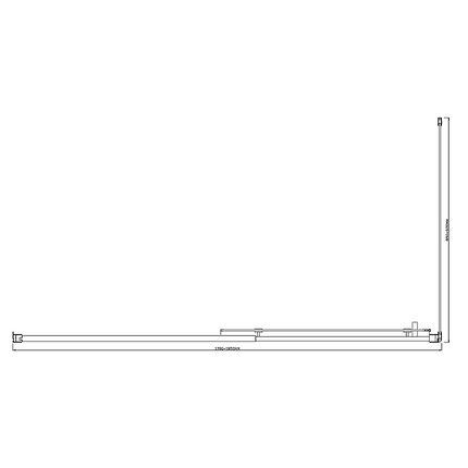 150mm Adjustable (1850x800mm) Single Door Corner Sliding Glass Shower Screen in Black.