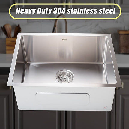 600x450mm Handmade 1.5mm 16 Gauge Stainless Steel Kitchen Laundry Sink with Waste