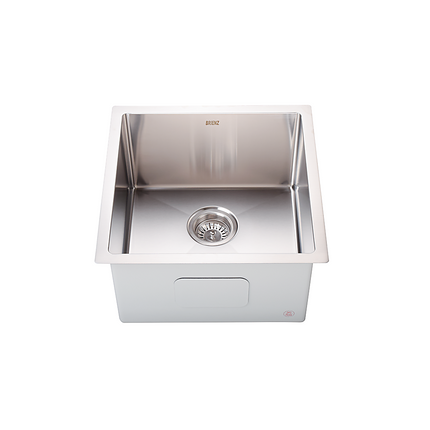 450x450mm Handmade Stainless Steel Undermount / Topmount Kitchen Laundry Sink with Waste.