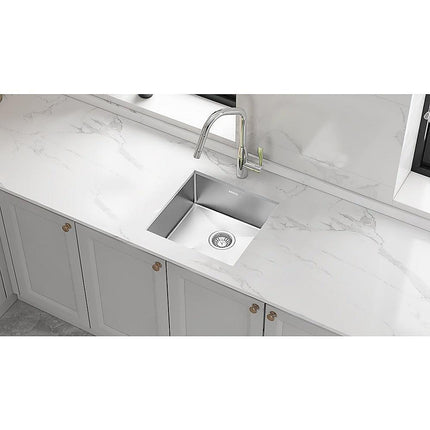 450x450mm Handmade Stainless Steel Undermount / Topmount Kitchen Laundry Sink with Waste.
