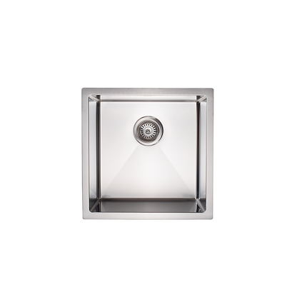 450x450mm Handmade Stainless Steel Undermount / Topmount Kitchen Laundry Sink with Waste.