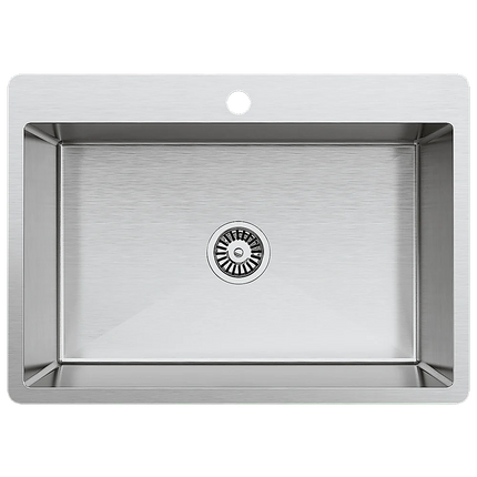 700x500mm Handmade Stainless Steel Undermount / Topmount Kitchen Laundry Sink with Waste.