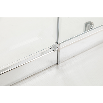 150mm Adjustable (2000x800mm) Single Door Corner Sliding Glass Shower Screen in Chrome.