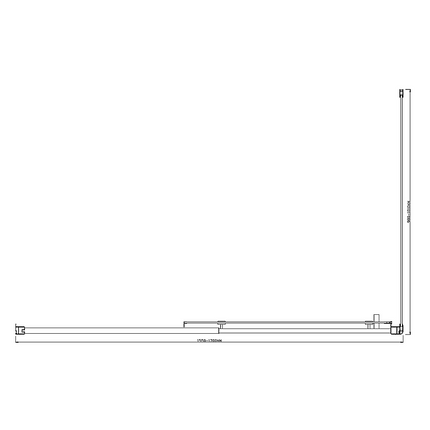 150mm Adjustable (1700x1010mm) Single Door Corner Sliding Glass Shower Screen in Black5.