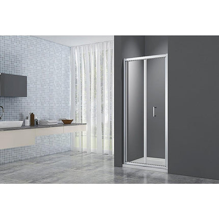 140-150cm Adjustable Wall to Wall Sliding Glass Shower Door in Chrome.