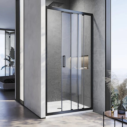 140-150cm Adjustable Wall to Wall Sliding Glass Shower Door in Chrome.