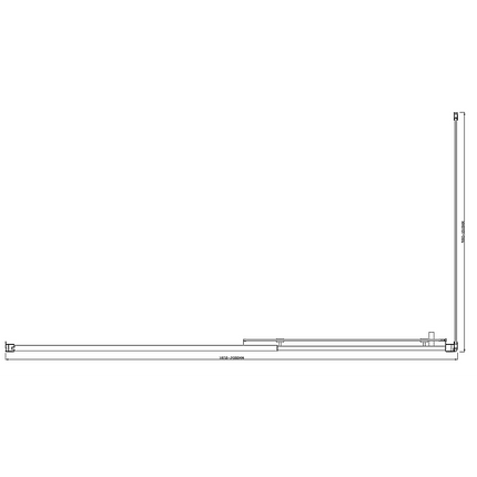 150mm Adjustable (2000x1010mm) Single Door Corner Sliding Glass Shower Screen in Chrome.