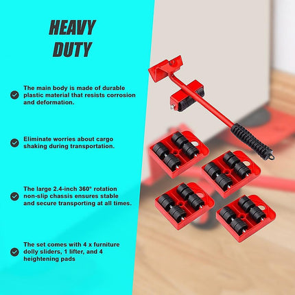 4 X All-purpose Dolly Plastic Heavy Duty Furniture Mover Slider Set.