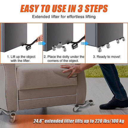 4 X All-purpose Dolly Metal Heavy Duty Furniture Mover Slider Set.