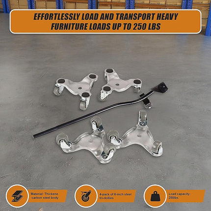 4 X All-purpose Dolly Metal Heavy Duty Furniture Mover Slider Set.