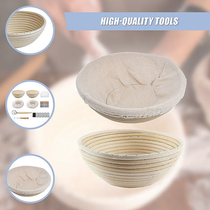 2 x 9" Sourdough Bread Proofing Set Bread Making Kit Round Bowls.