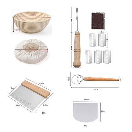 2 x 9" Sourdough Bread Proofing Set Bread Making Kit Round Bowls.