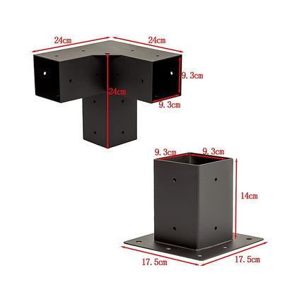 Roof Pergola Gazebo Shed Matte Black Steel Brackets DIY Kits.