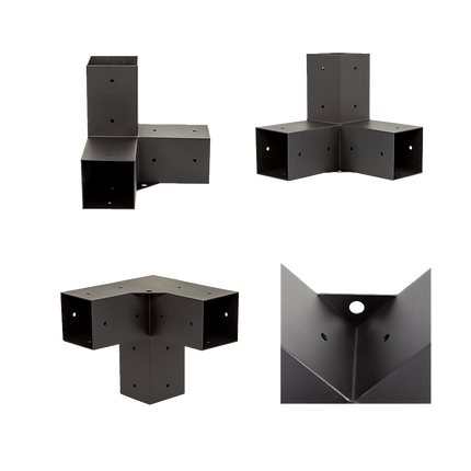 Roof Pergola Gazebo Shed Matte Black Steel Brackets DIY Kits.