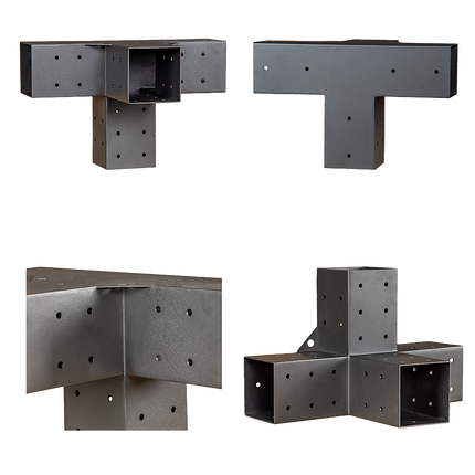 Roof Pergola Gazebo Shed Matte Black Steel Brackets DIY Kits.