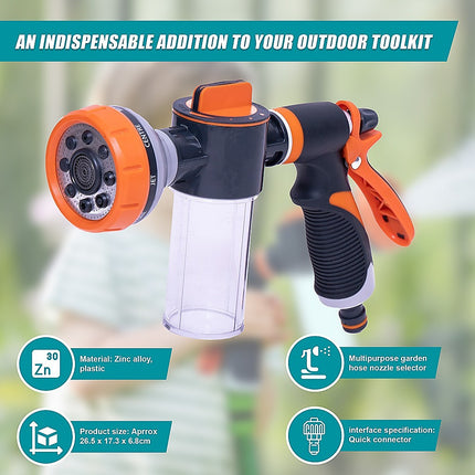 Garden Hose Nozzle Pet Shower Car Wash Leak-Proof Hose Hand Sprayer Switch.