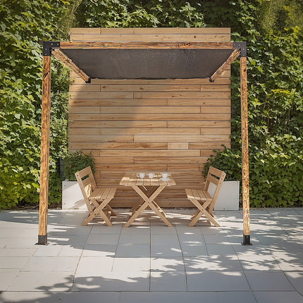 Roof Pergola Gazebo Shed Matte Black Steel Brackets and Black Screen DIY Kits.