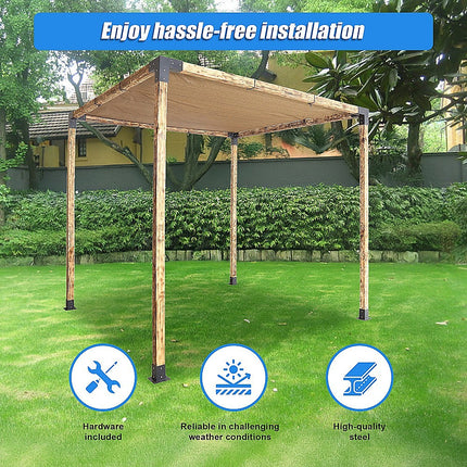 Roof Pergola Gazebo Shed Matte Black Steel Brackets and Black Screen DIY Kits.