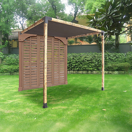 Roof Pergola Gazebo Shed Matte Black Steel Brackets and Black Screen DIY Kits.