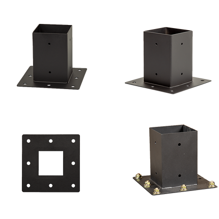 Roof Pergola Gazebo Shed Matte Black Steel Brackets and Black Screen DIY Kits.