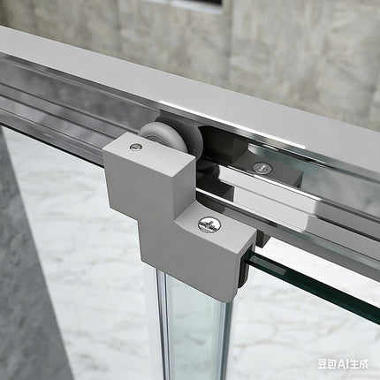 40mm Adjustable Contemporary Corner Sliding Chrome Shower Screen 120x92cm.