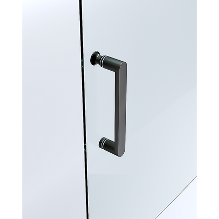 40mm Adjustable Contemporary Corner Sliding Black Shower Screen 86x92cm.