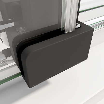 40mm Adjustable Contemporary Corner Sliding Black Shower Screen 86x92cm.
