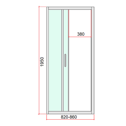 40mm Adjustable Contemporary Corner Sliding Black Shower Screen 86x92cm.